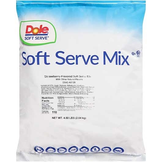 Dole Strawberry Soft Serve Mix, 4.5 Pound -- 4 per case.