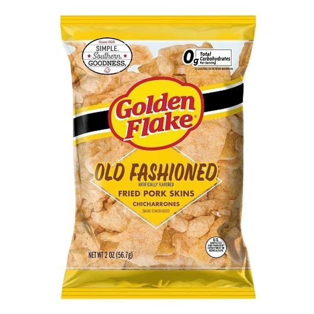Golden Flake Old Fashioned Fried Pork Skins, 2 Ounce -- 6 per case