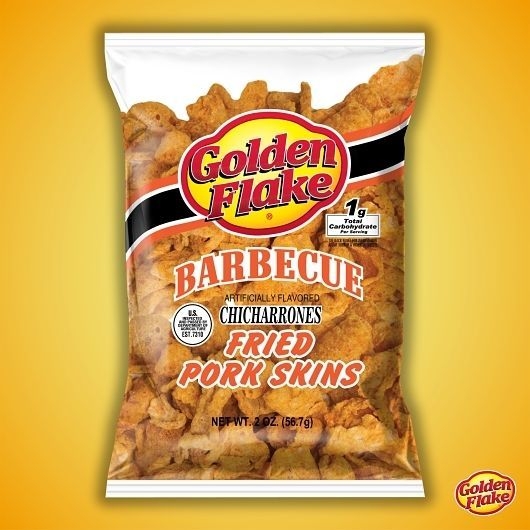 Golden Flake Barbecue Fried Pork Skins, 2 Ounce -- 6 per case