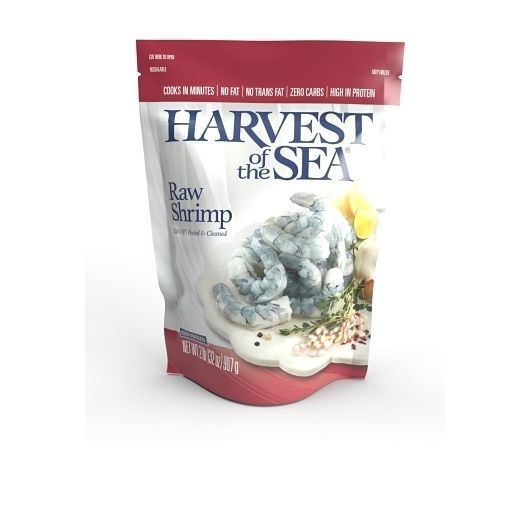 Harvest Of The Sea 16 to 20 count Raw Peeled Deveined Tail Off White Shrimp, 2 Pound -- 5 per case