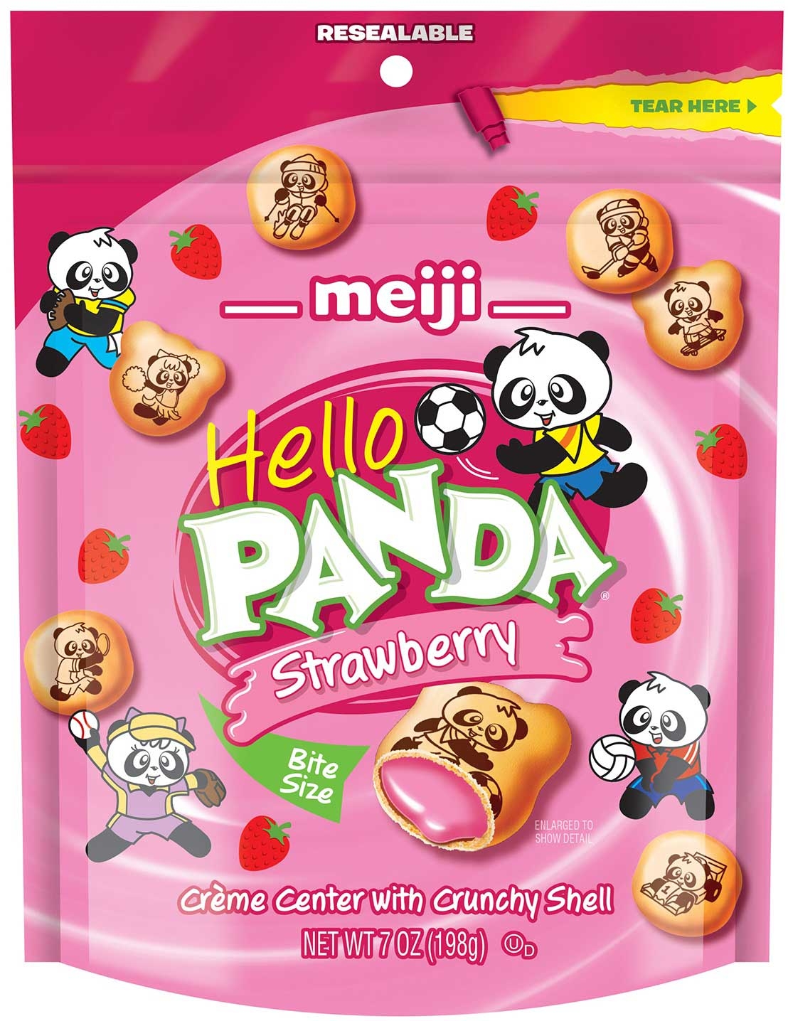 Hello Panda Strawberry Creme Filled Cookie - Display, 7 Ounce -- 6 per case.