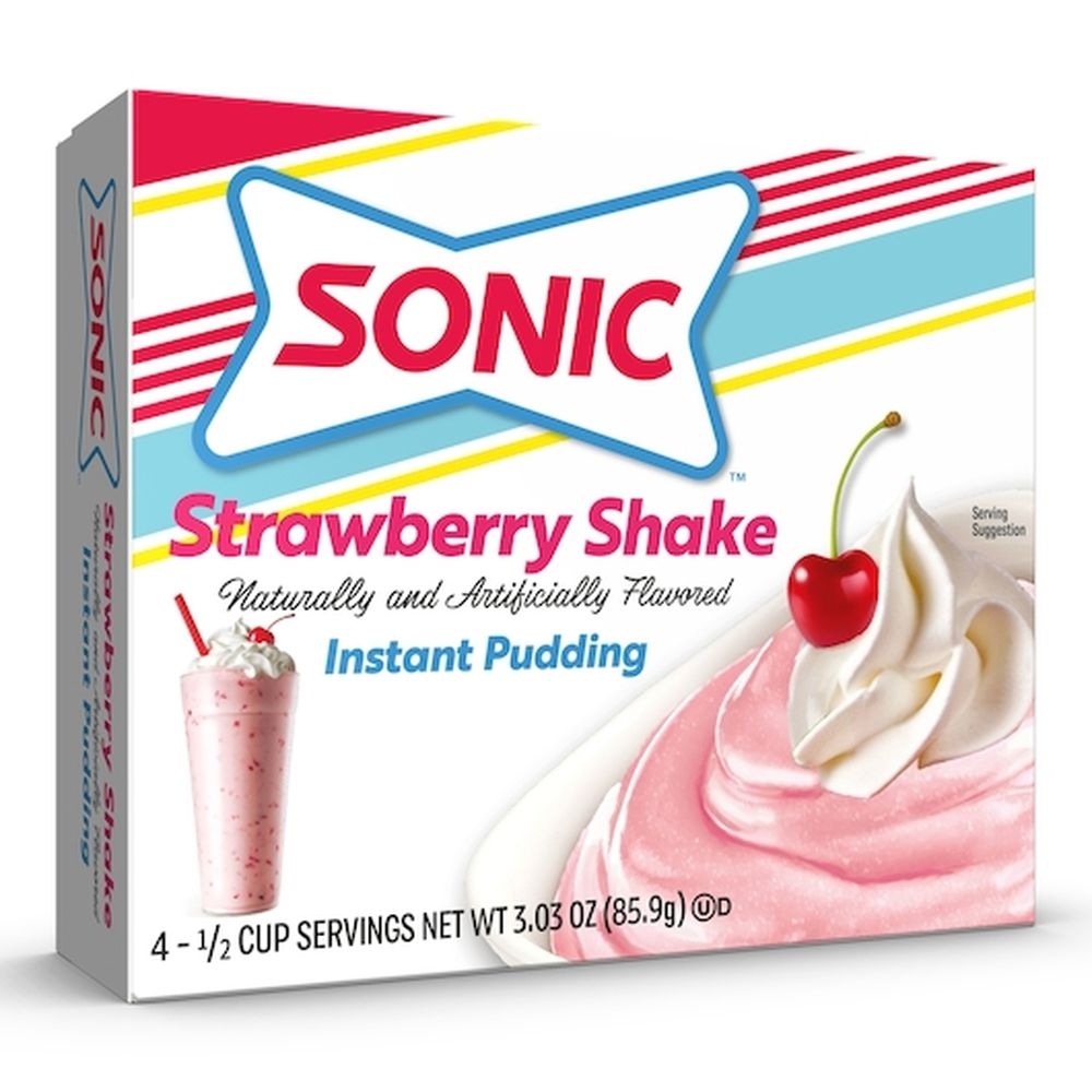 Sonic Instant Strawberry Shake Pudding, 3.03 Ounce -- 12 per case