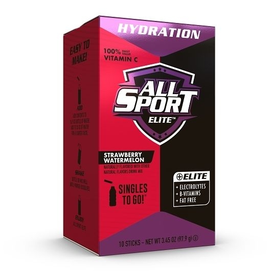 All Sport Elite Singles To Go Strawberry Watermelon Drink Mix, 3.45 Ounce -- 12 per case