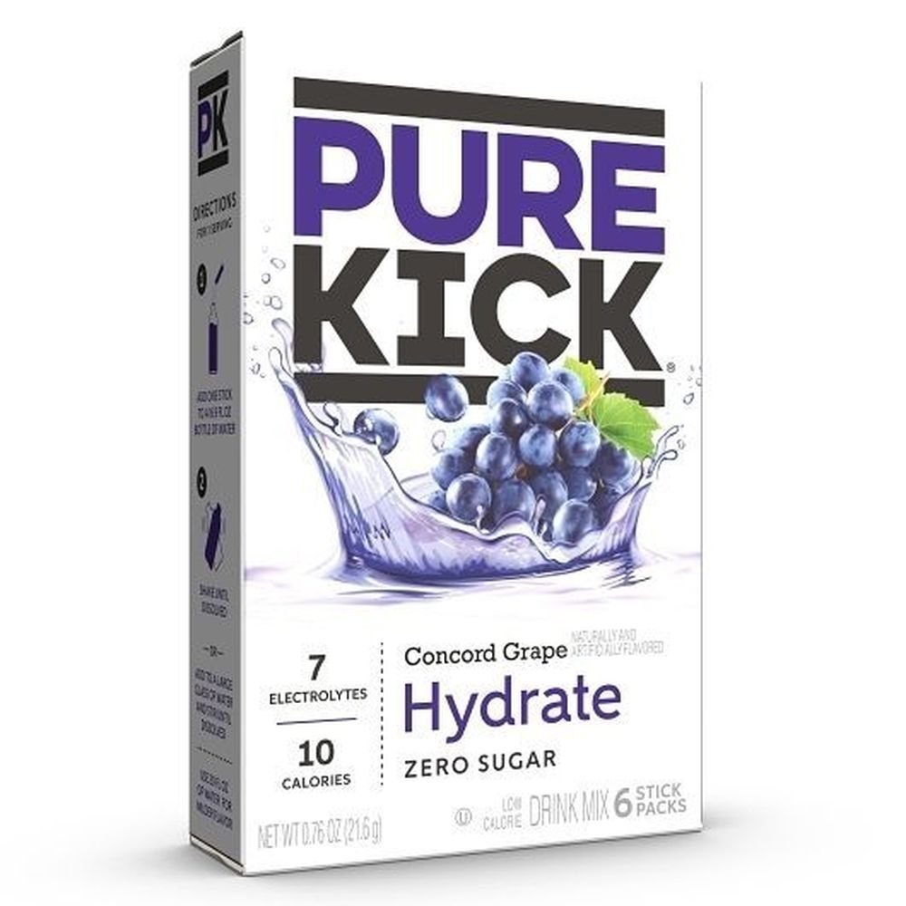Pure Kick Concord Grape Hydration Drink Mix, 6 count -- 12 per case