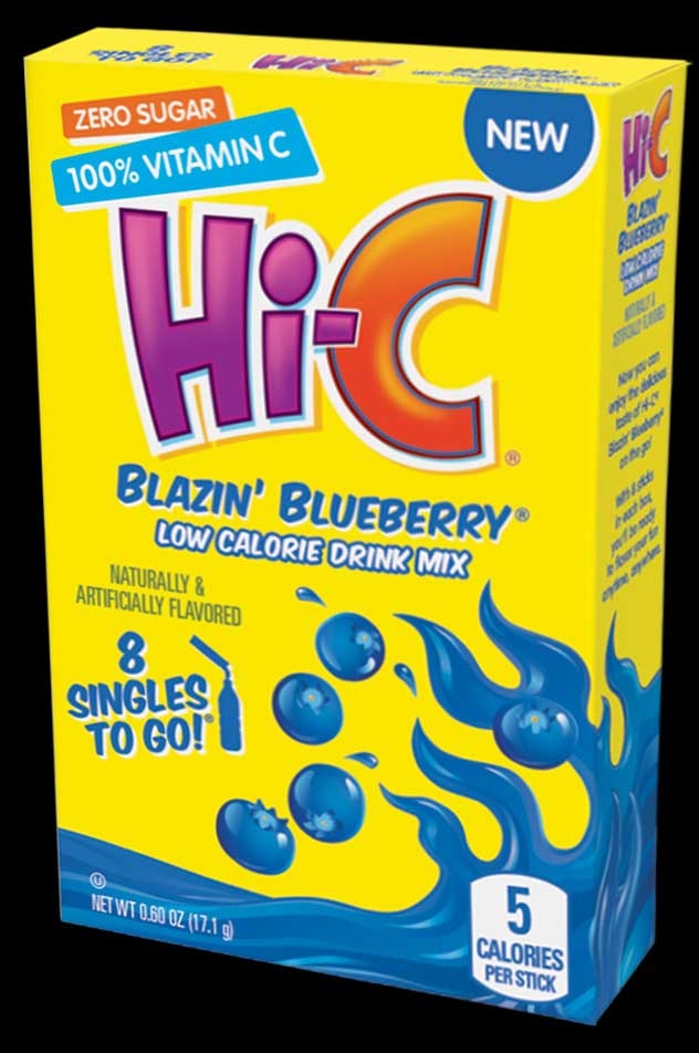Hi-C Blazin Blueberry Low Calorie Drink Mix, 0.60 Ounce -- 12 per case