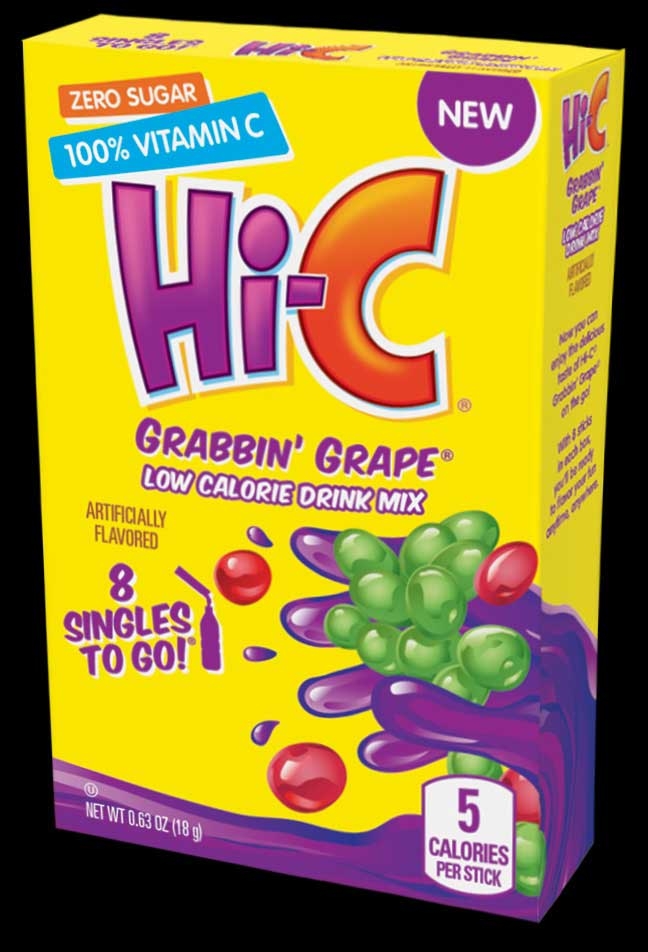 Hi-C Grabbin Grape Low Calorie Drink Mix, 0.63 Ounce -- 12 per case