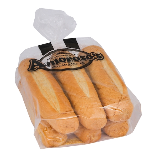 Amorosos 9 inch Sliced Bread Roll, 6 count -- 8 per case