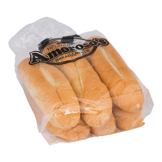 Amorosos 9 inch Unsliced Bread Roll, 6 count -- 8 per case
