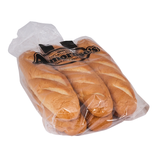 Amorosos 12.5 inch Sliced Hoagie Bread Roll, 6 count -- 8 per case