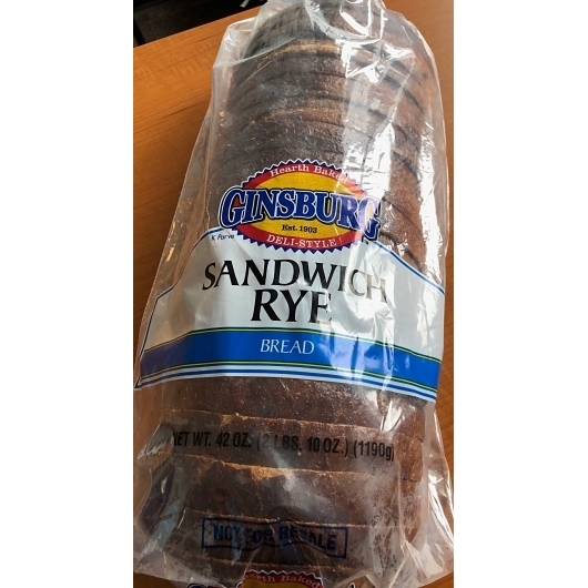 Ginsburg Number 3 Thick Sliced Marble Rye Bread, 42 Ounce -- 6 per case