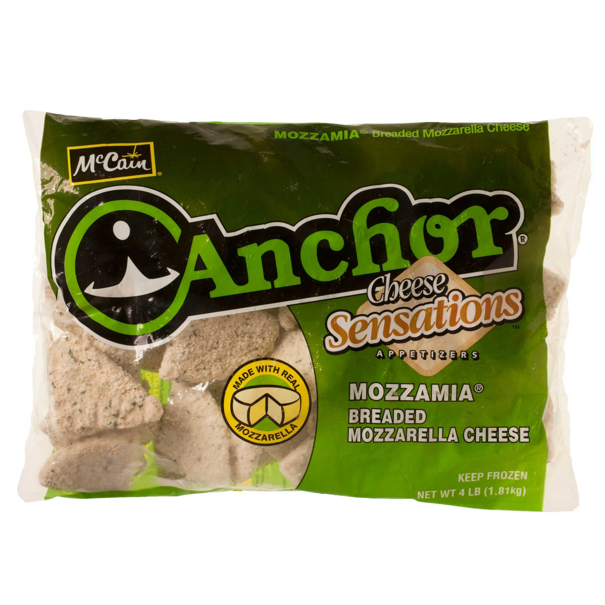 McCain Mozzamia Breaded Mozzarella Cheese - Appetizer, 4 Pound -- 2 per case.