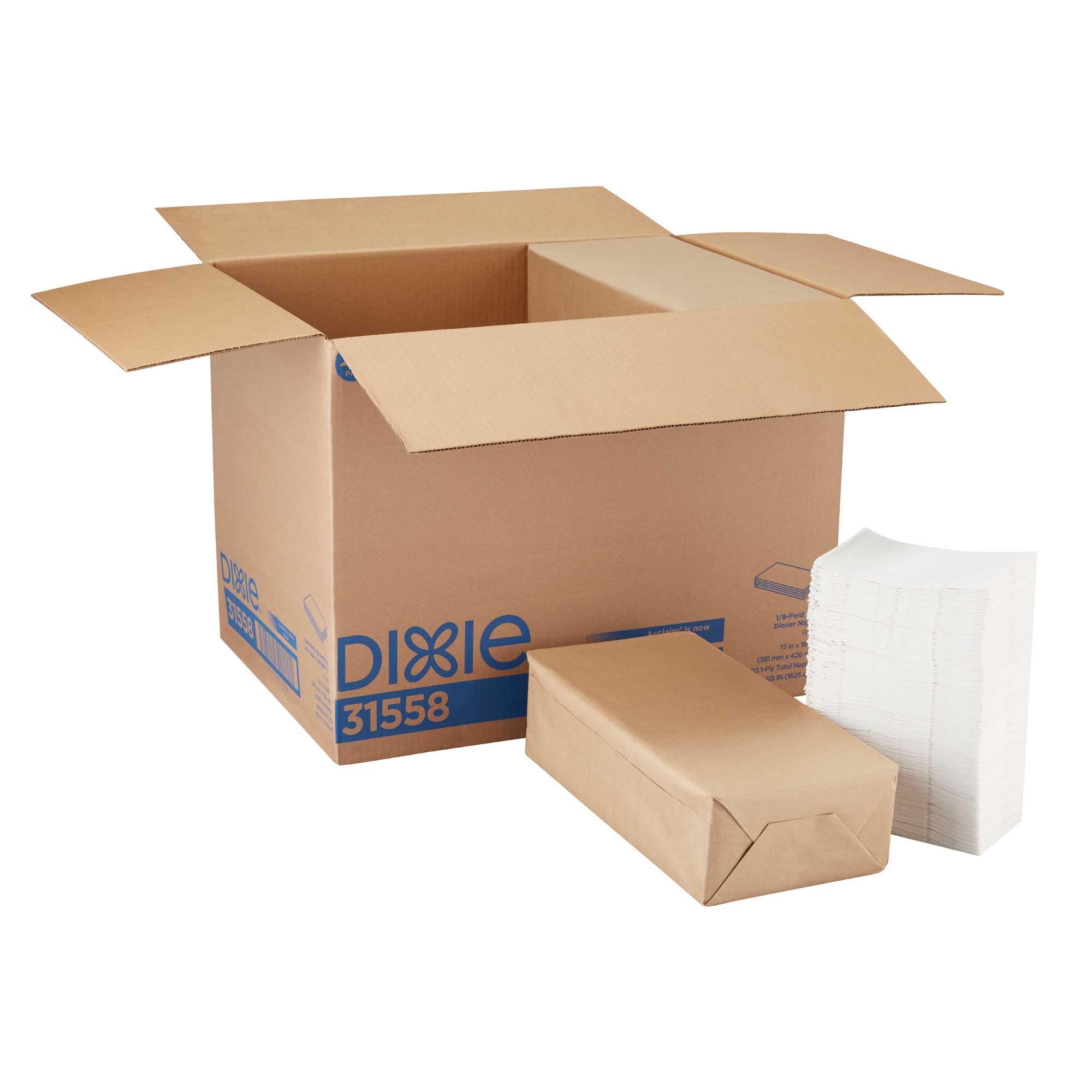 Acclaim 1-Ply 15x17 1/8 Fold Paper Dinner Napkins, White -- 4200 per case.