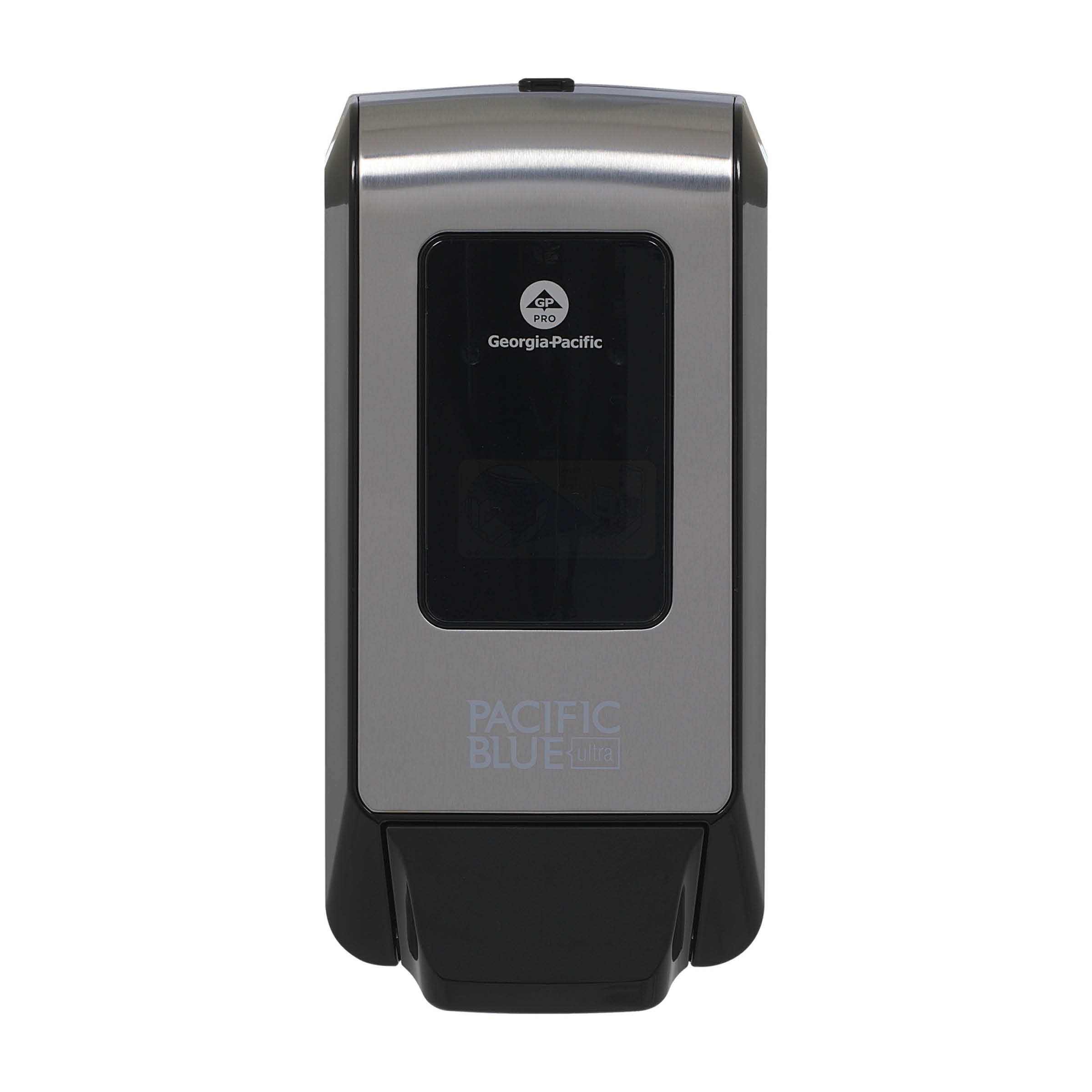 Georgia Pacific Pacific Blue Ultra Brushed Stainless Steel Wall Mounted Manual Dispenser, 11.5 inch Width x 5.6 inch Deep x 4.4 inch Height.