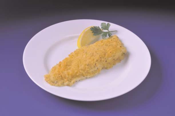 Lemon Pepper Crumb Topped Tilapia Loin, 3 to 4 Ounce of 40-59 Pieces, 10 Pound.