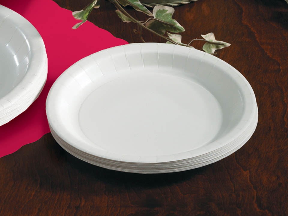 Smith Lee White Rigideep Paper Plate, 7 inch - 125 per pack -- 8 packs per case.