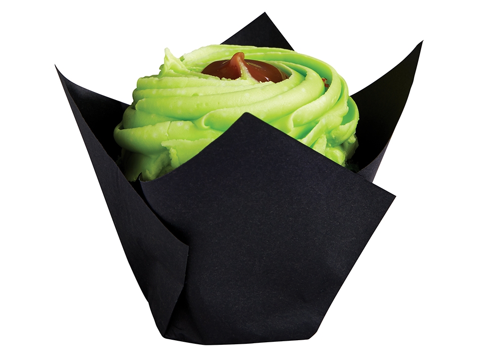 Brooklace Black Small Baking Tulip Cup, 2 x 3.5 inch -- 1000 per case.