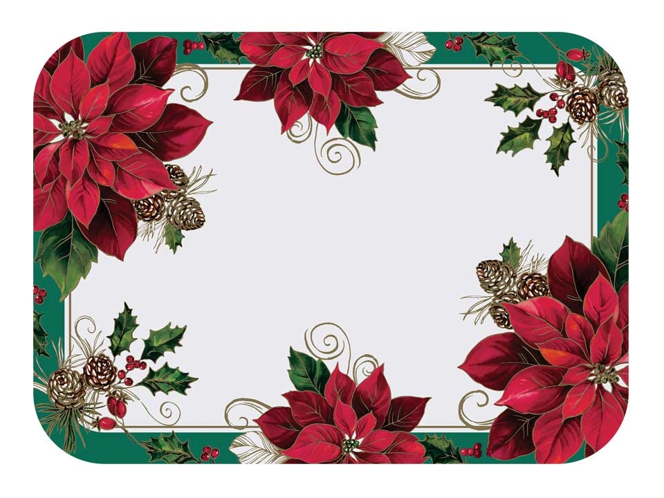 Hoffmaster Paper Traditional Poinsettia Linen Emboss Traymat, 13.625 x 18.75 inch -- 1000 per case.