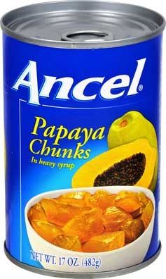 Goya Ancel Papaya Chunks, 17 Ounce -- 24 per case.