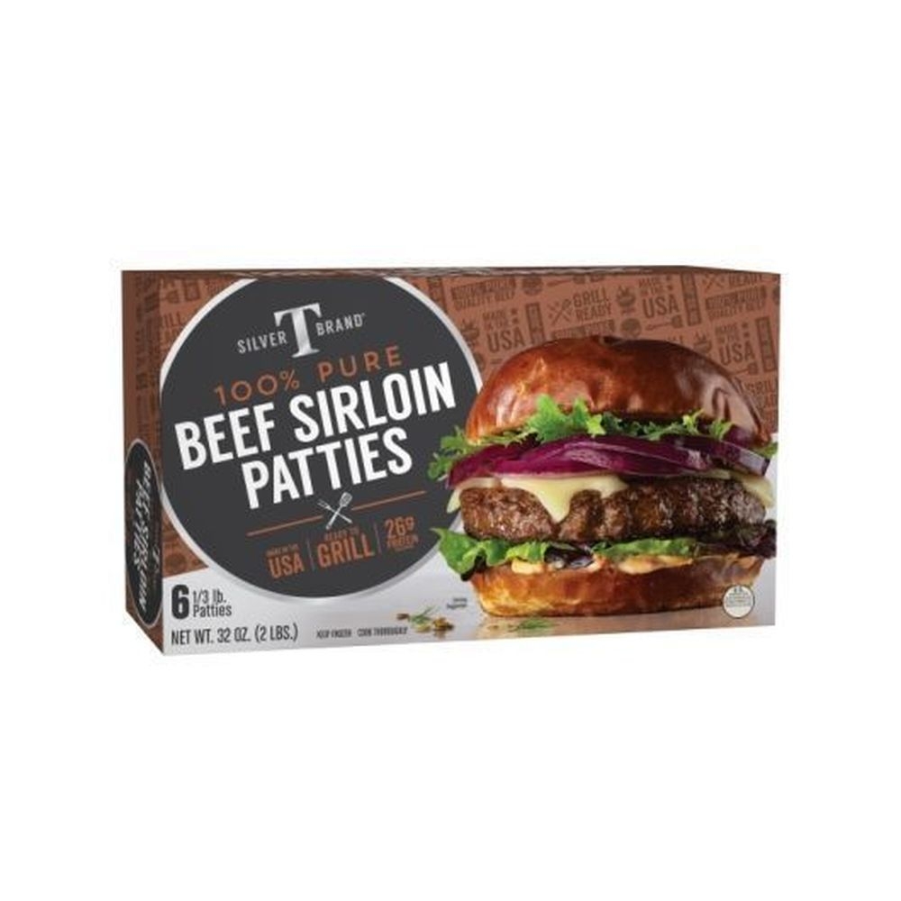 Silver T Beef Sirloin Patties, 2 Pound -- 12 per case