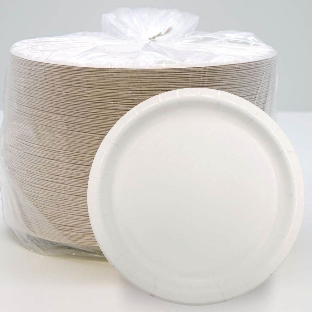 Aspen Ultra 20 PT White Coated Paper Plate, 8.5 inch -- 250 per case.