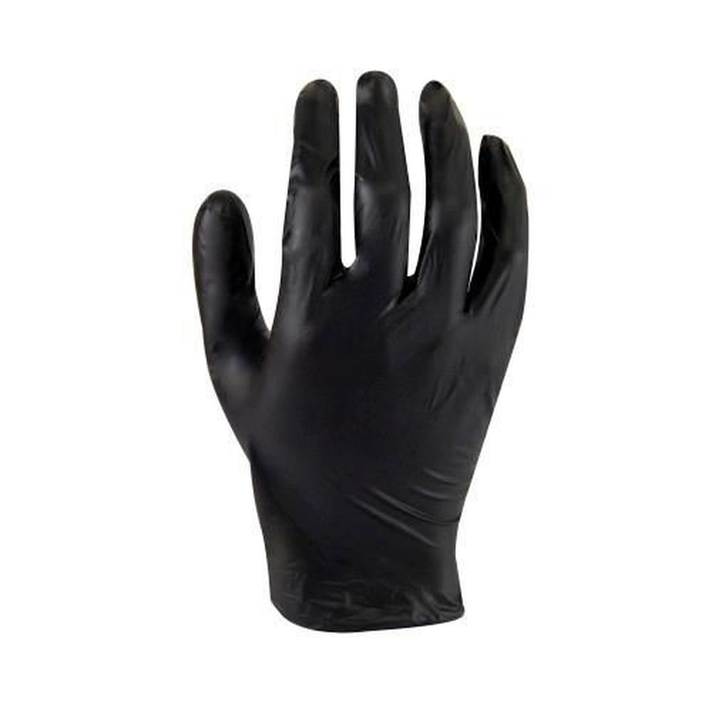 Hospeco VyBlend Vinyl Black Large Powder Free Disposable Gloves -- 1000 per case.