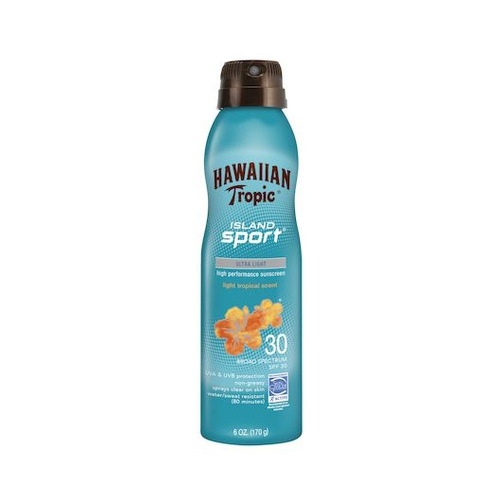 Hawaiian Tropic Island Sport Ultra Light with SPF30 Sunscreen Spray, 6 Ounce -- 12 per case