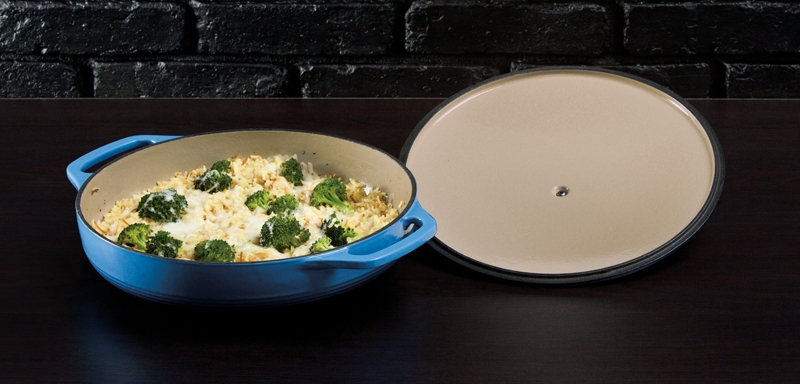 Lodge Blue Enamel Casserole, 3.6 Quart.