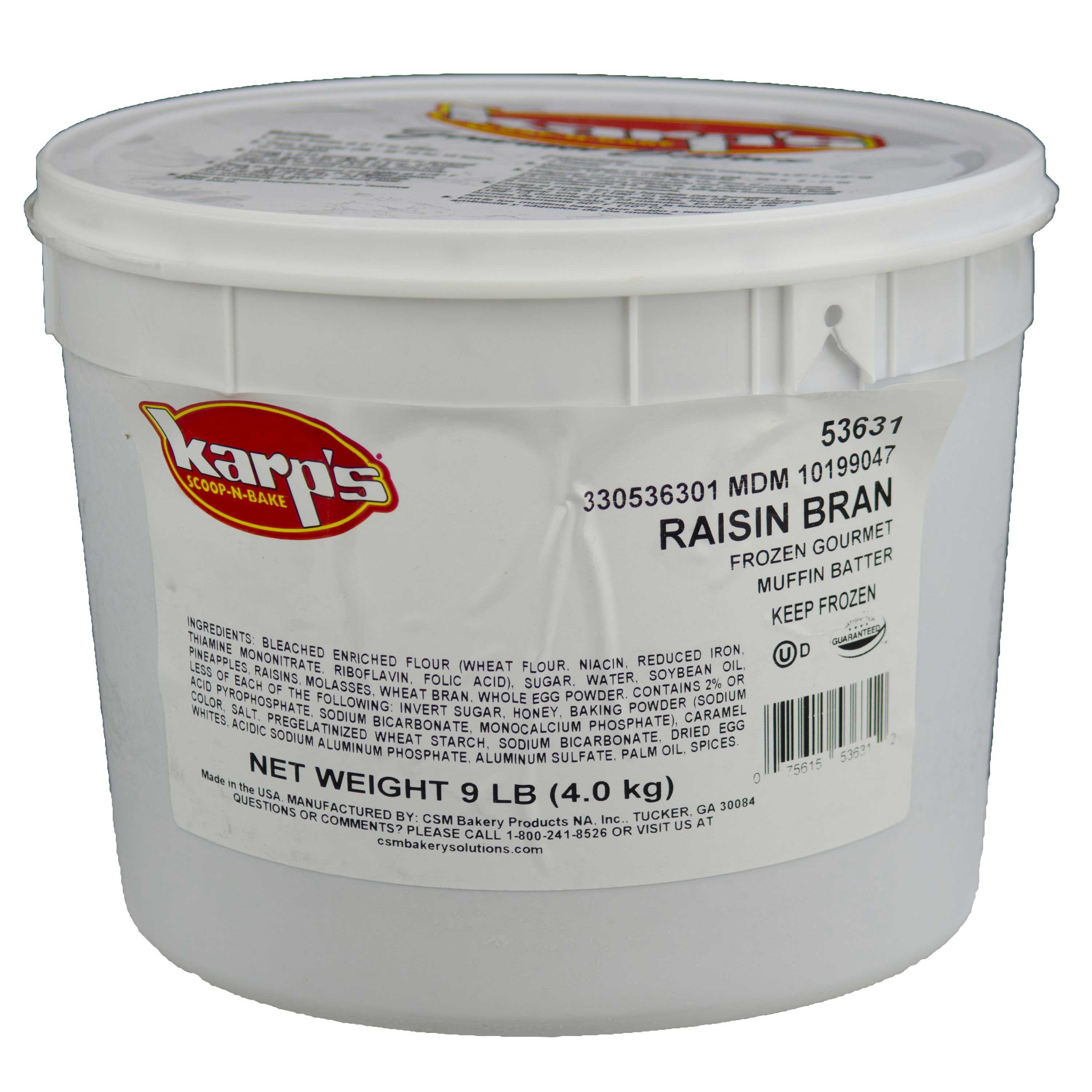 Baker and Baker Karps Scoop N Bake Raisin Barn Muffin Batter, 9 Pound -- 2 pails.