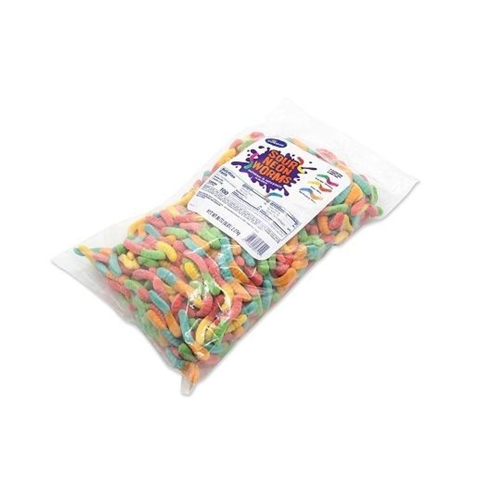 Sunrise Sour Neon Gummi Worms, 5 Pound -- 6 per case