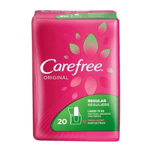 Carefree Original Regular Scented Pantiliner with Baking Soda - 20 count per pack -- 18 packs per case