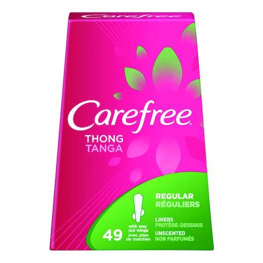 Carefree Thong Unscented Pantiliner - 49 count per pack -- 12 packs per case