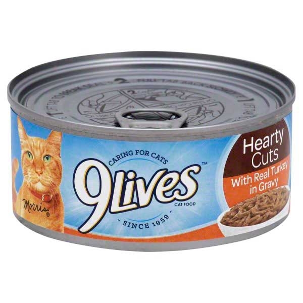 9 Lives Hearty Cuts with Real Turkey In Gravy Cat Food, 5.5 Ounce -- 24 per case.
