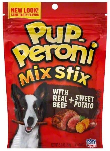 Pupperoni Mix Stix Real Beef Sweet Potato Dog Snacks, 5.6 Ounce Bag -- 8 per case