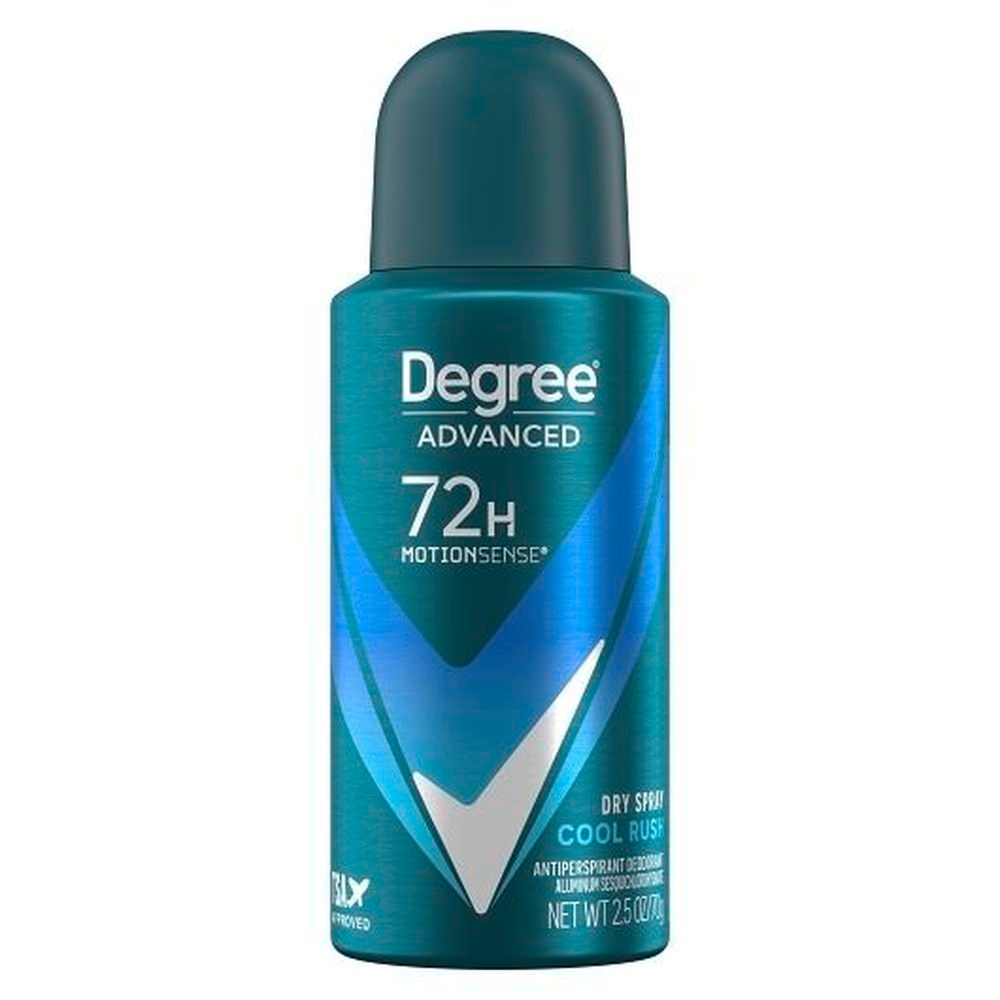 Degree Advanced Cool Rush Antiperspirant Deodorant Dry Spray for Men, 2.5 Ounce Aerosol -- 12 per case
