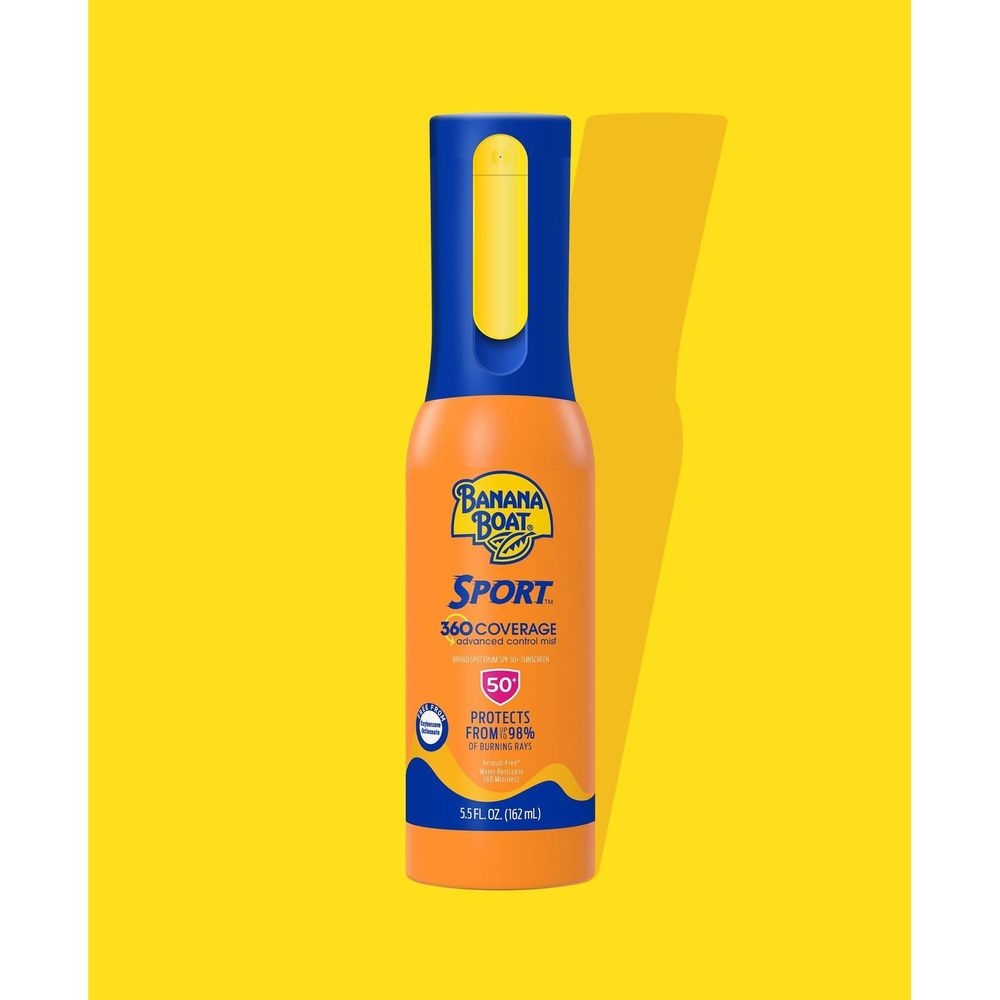 Banana Boat Sport 360 Coverage SPF50 Plus Sunscreen Mist, 5.5 Fluid Ounce -- 12 per case