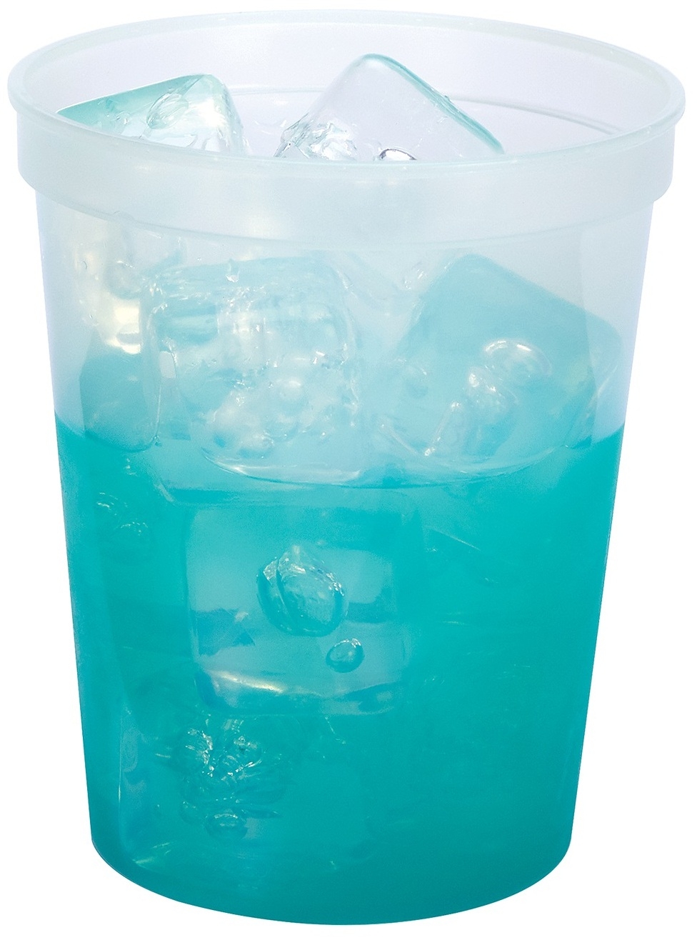 WNA Polypropylene Squat Color Changing Natural To Green Cup, 16 Ounce - 25 count per pack -- 20 packs per case