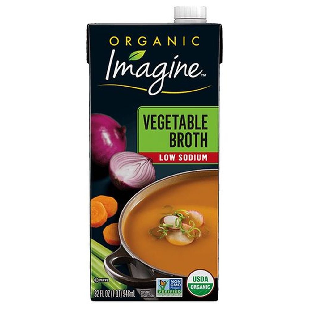 Imagine Organic Low Sodium Vegetable Broth Soup, 32 Fluid Ounce -- 6 per case