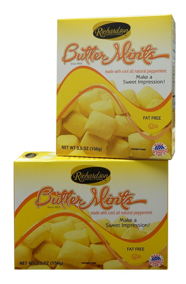 Richardson Butter Mints - 5.5 oz. box, 12 per case