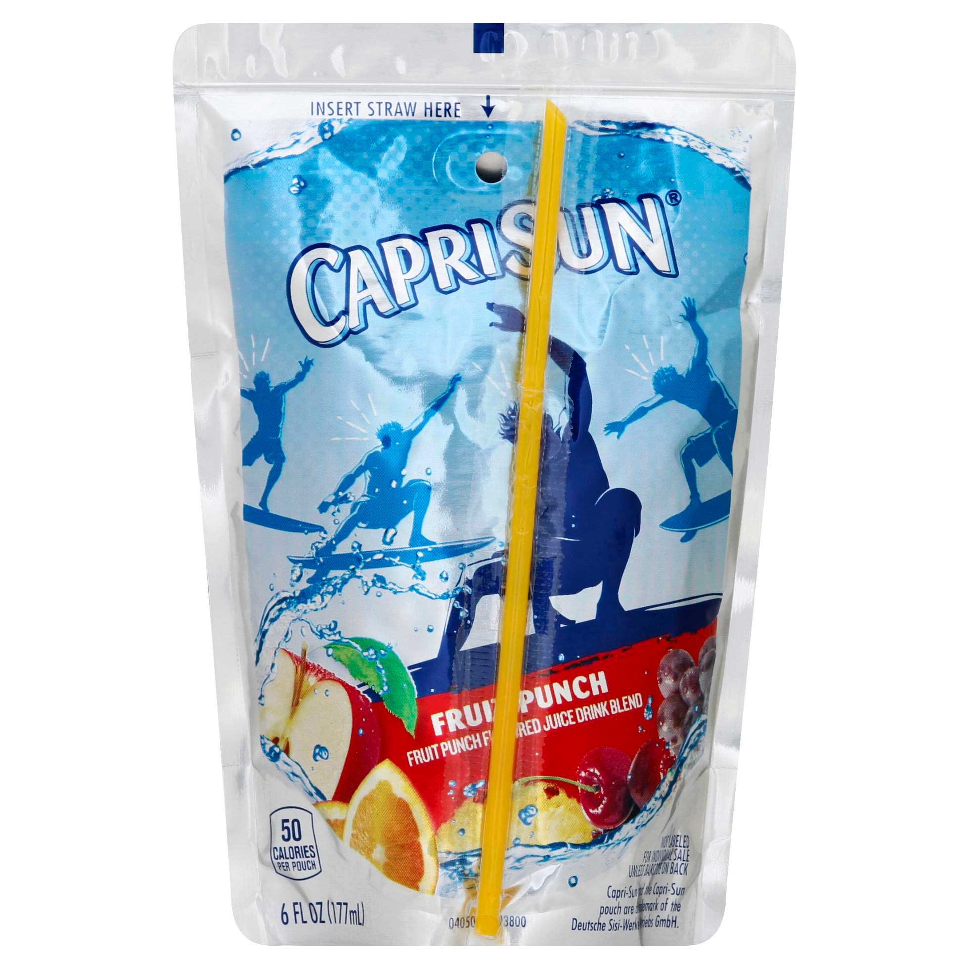 Kraft Capri Sun Fruit Punch Flavored Juice Drink Blend, 6 Ounce - 10 per pack -- 4 packs per case.