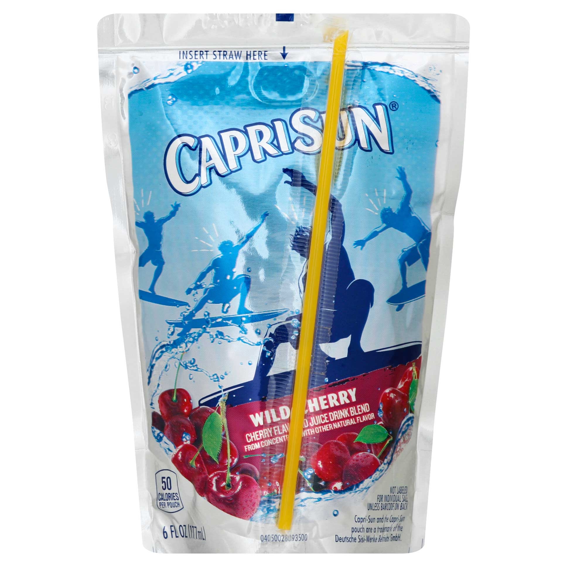 Kraft Capri Sun Wild Cherry Flavored Juice Drink Blend, 6 Ounce - 10 per pack -- 4 packs per case.