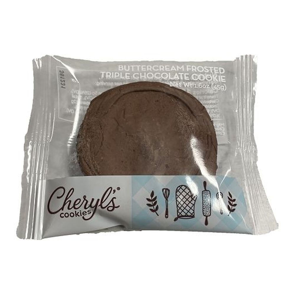 Cheryl Individually Wrapped Buttercream Frosted Triple Chocolate Cookie, 1.6 Ounce -- 32 per case