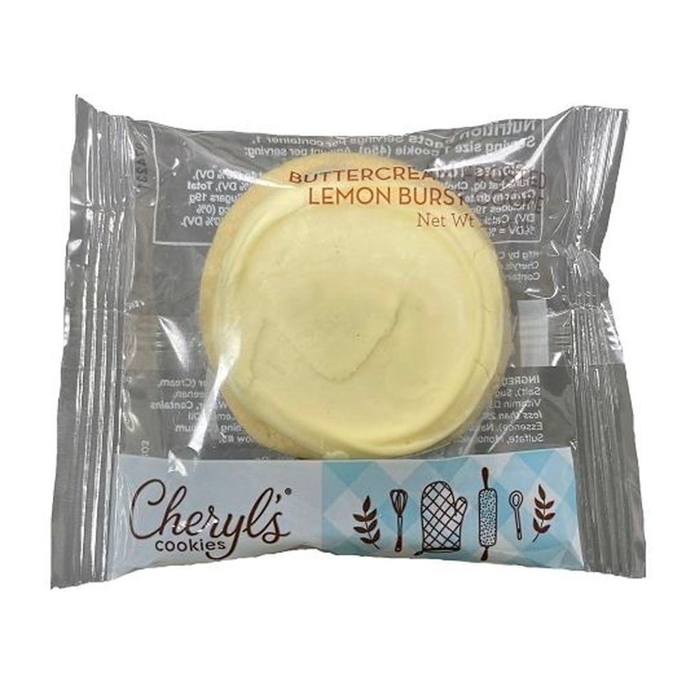Cheryl Individually Wrapped Buttercream Frosted Lemon Burst Cookie, 1.6 Ounce -- 32 per case