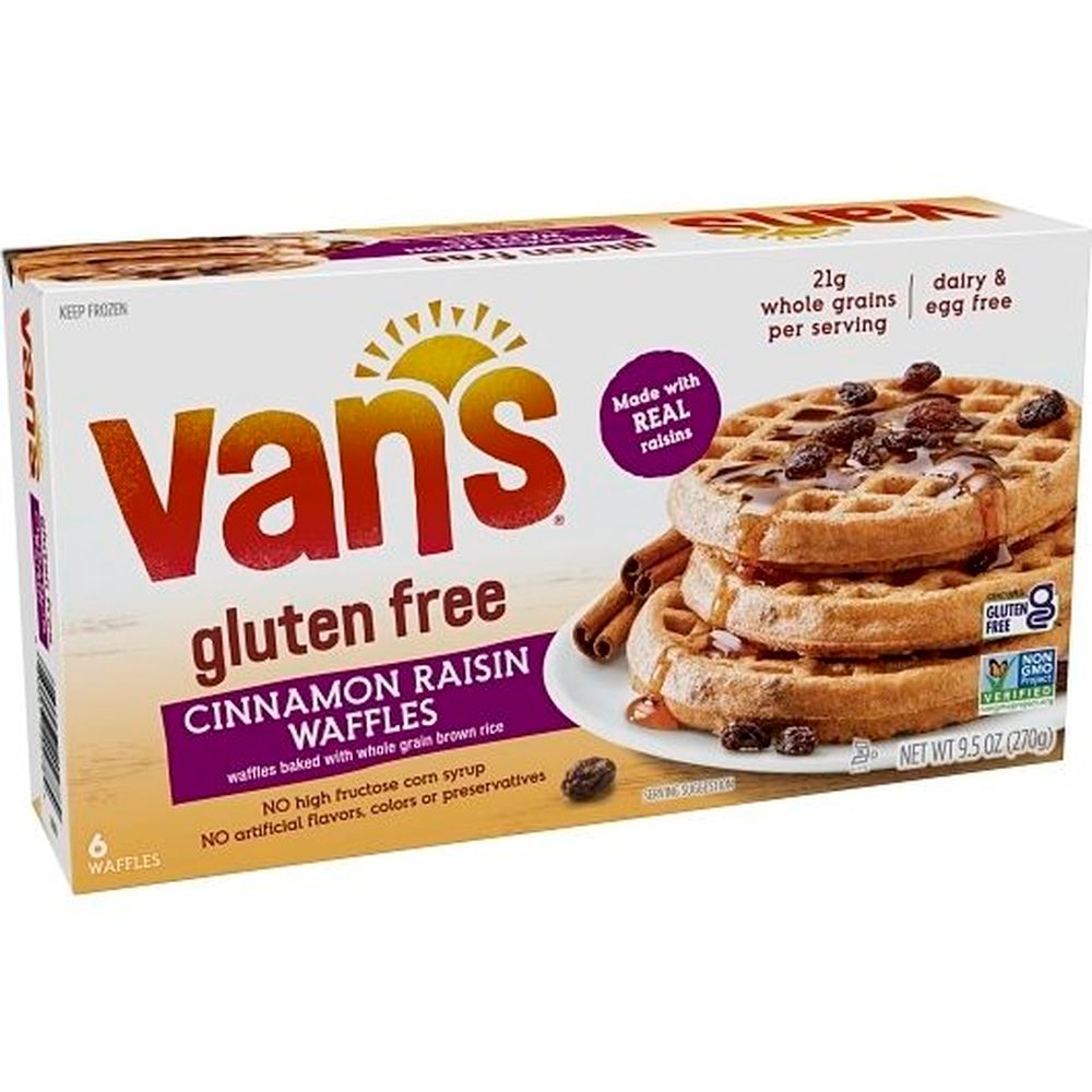 Vans Gluten Free Cinnamon Raisin Waffle, 0.59 Pound -- 12 per case