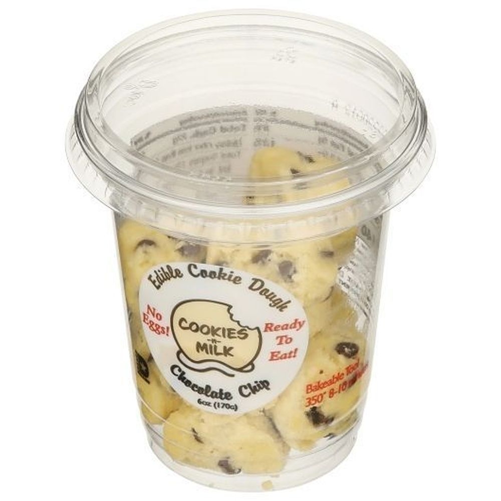 Cookies N Milk Chocolate Chip Edible Cookie Dough Bites, 170 Gram Cup -- 12 per case
