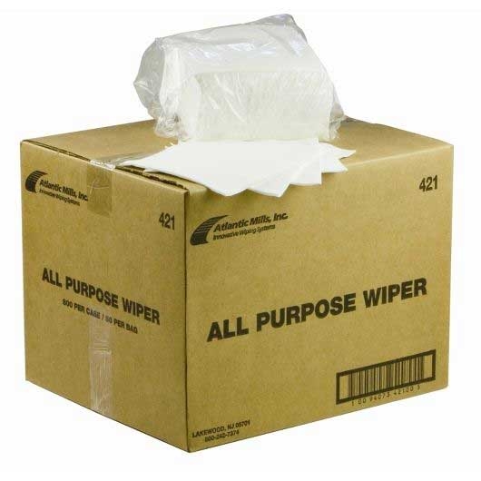 Atlantic Mills White All Purpose Wipe, 12 x 13 inch -- 800 per case