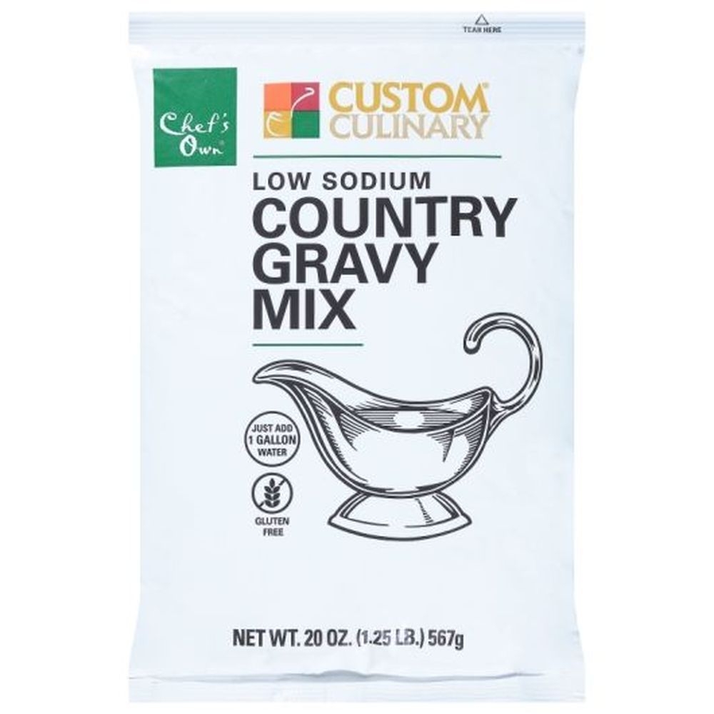 Custom Culinary Low Sodium Country Gravy Mix, 20 Ounce -- 6 per case