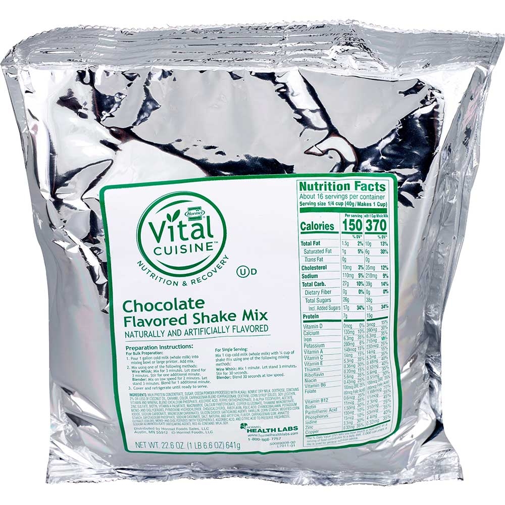 Hormel Vital Cuisine Shake Mix, Chocolate Flavor, 22.6 Ounce -- 6 per case