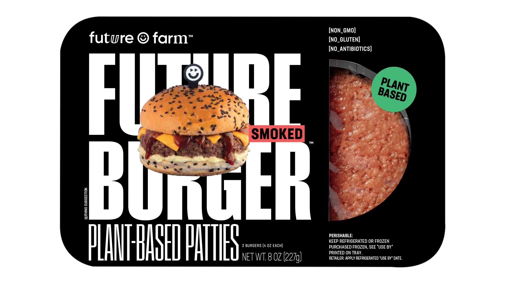 Future Farm Plant-Based Smoked Burger SQBX, 4 Ounce -- 36 per case