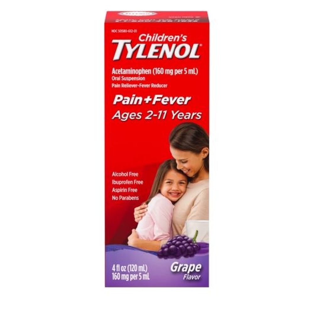 Tylenol Childrens Grape Flavor Pain and Fever Reducer, 4 Fluid Ounce -- 36 per case