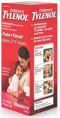 Tylenol Childrens Strawberry Oral Suspension, 4 Fluid Ounce -- 36 per case.